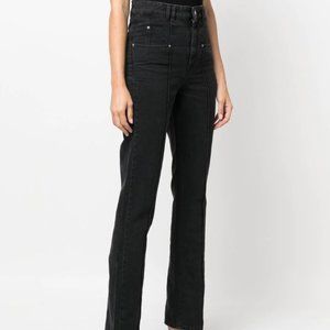 NWT Isabel Marant Black Niroka Straight-Leg Jeans